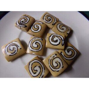 Spiral Design Bone/Wood Beads
